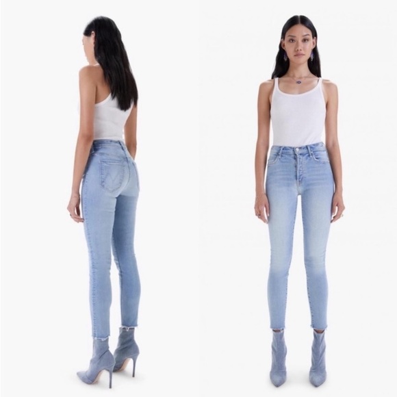 MOTHER Denim The Stunner Ankle Fray in California Cruiser High Rise Skinny 23 - Picture 1 of 12